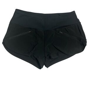 Black Athletic Shorts with Elastic Waistband